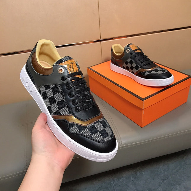 LV TRAINER BLACK CALFSKIN AND DAMIER CANVAS
