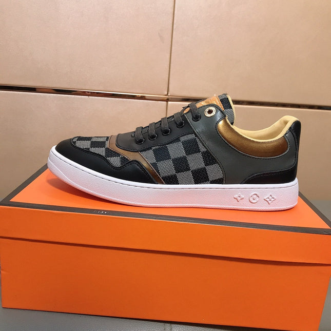 LV TRAINER BLACK CALFSKIN AND DAMIER CANVAS