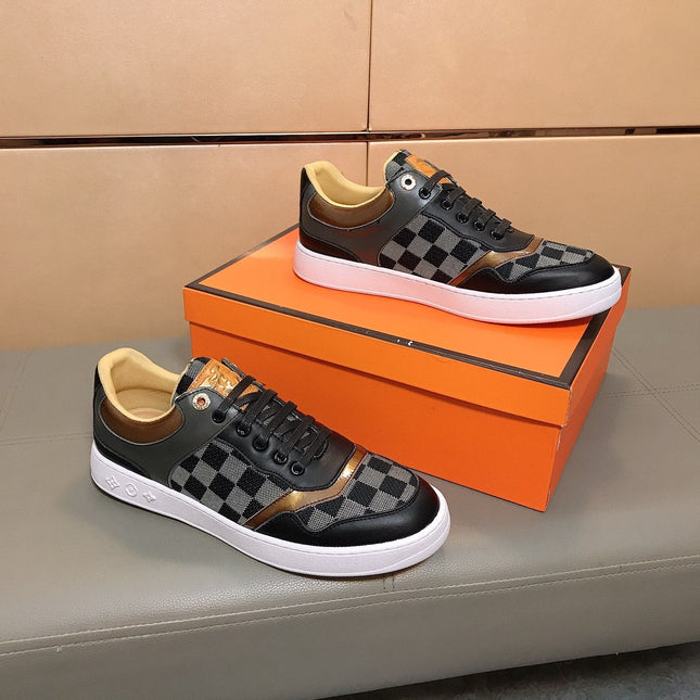 LV TRAINER BLACK CALFSKIN AND DAMIER CANVAS