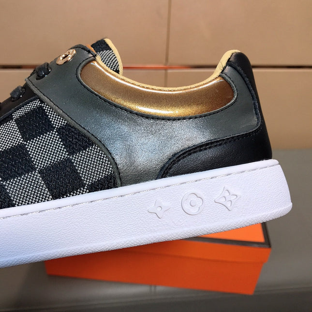LV TRAINER BLACK CALFSKIN AND DAMIER CANVAS