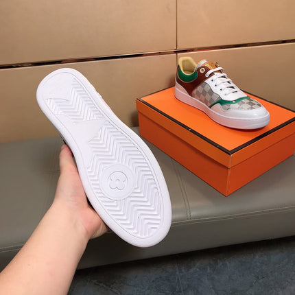 LV TRAINER WHITE CALFSKIN AND BEIGE BROWN DAMIER CANVAS
