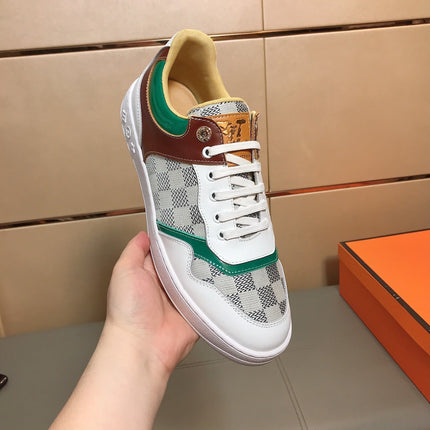 LV TRAINER WHITE CALFSKIN AND BEIGE BROWN DAMIER CANVAS
