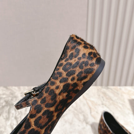 PRADA BALLERINA FLATS IN LEOPARD PRINT LAMBSKIN