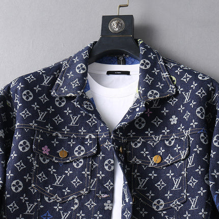 LV NAVY BLUE MONOGRAM DENIM SHIRT JACKET 239049