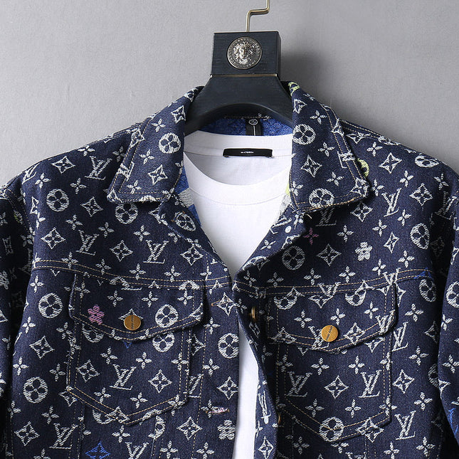 LV NAVY BLUE MONOGRAM DENIM SHIRT JACKET 239049