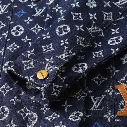 LV NAVY BLUE MONOGRAM DENIM SHIRT JACKET 239049