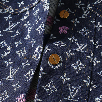 LV NAVY BLUE MONOGRAM DENIM SHIRT JACKET 239049