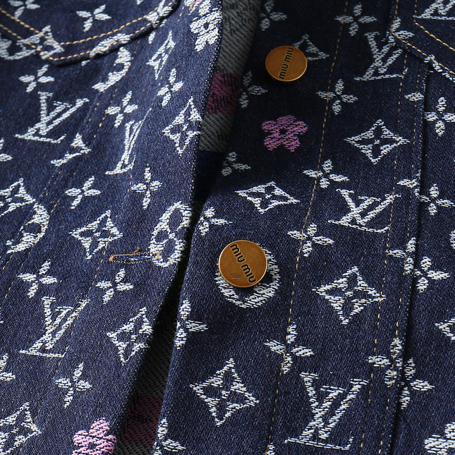 LV NAVY BLUE MONOGRAM DENIM SHIRT JACKET 239049