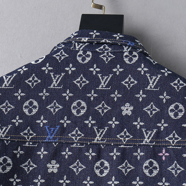 LV NAVY BLUE MONOGRAM DENIM SHIRT JACKET 239049