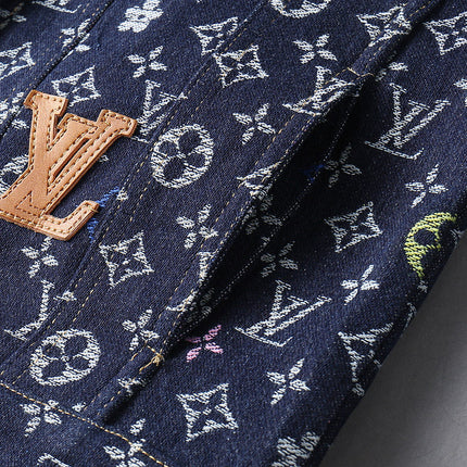LV NAVY BLUE MONOGRAM DENIM SHIRT JACKET 239049
