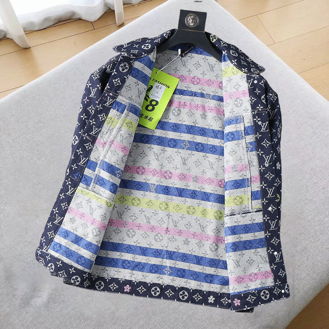 LV NAVY BLUE MONOGRAM DENIM SHIRT JACKET 239049