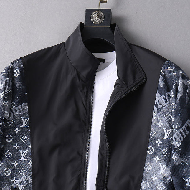 LV BLACK MIX NAVY BLUE MONOGRAM AND DAMIER JACKET 239054