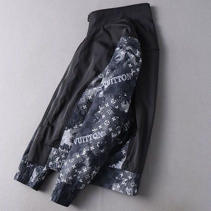 LV BLACK MIX NAVY BLUE MONOGRAM AND DAMIER JACKET 239054