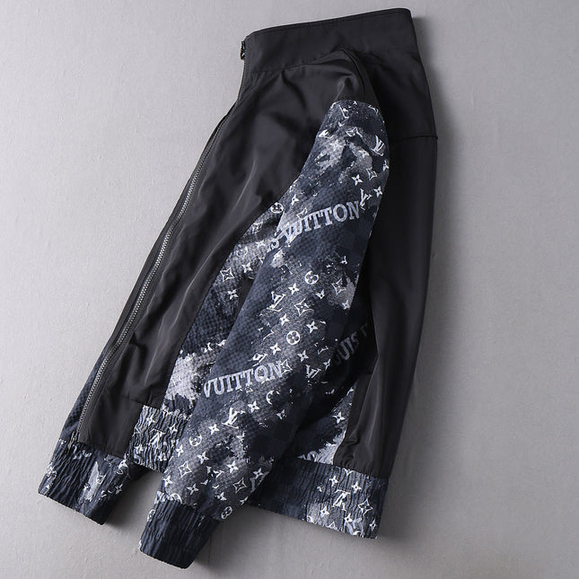 LV BLACK MIX NAVY BLUE MONOGRAM AND DAMIER JACKET 239054