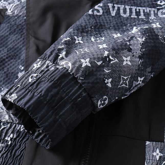 LV BLACK MIX NAVY BLUE MONOGRAM AND DAMIER JACKET 239054