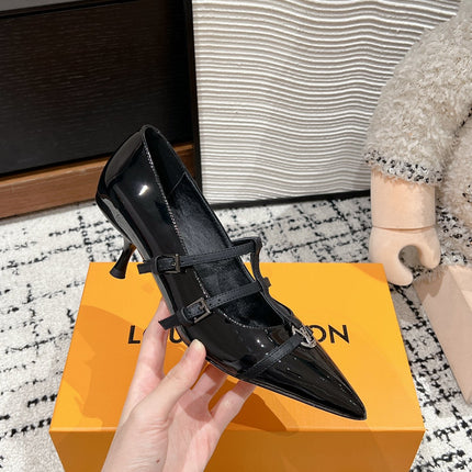 HIGH HEEL 4 CM PUMP IN BLACK CALFSKIN