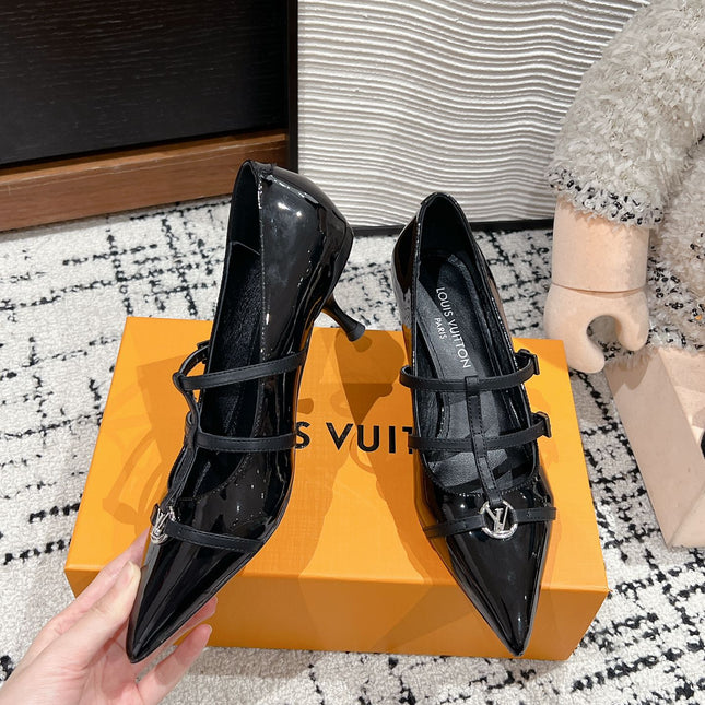 HIGH HEEL 4 CM PUMP IN BLACK CALFSKIN
