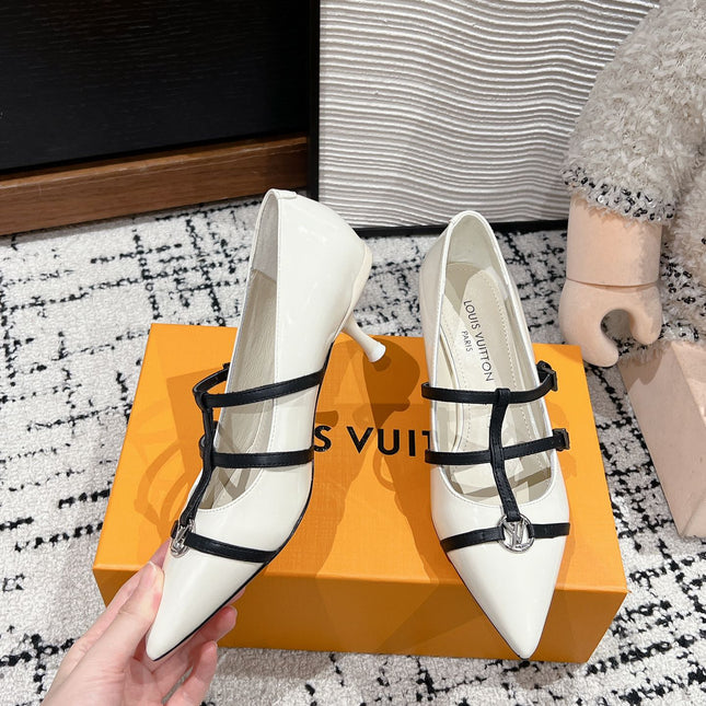 HIGH HEEL 4 CM PUMP IN WHITE CALFSKIN
