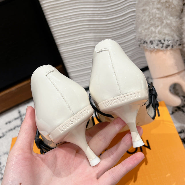 HIGH HEEL 4 CM PUMP IN WHITE CALFSKIN