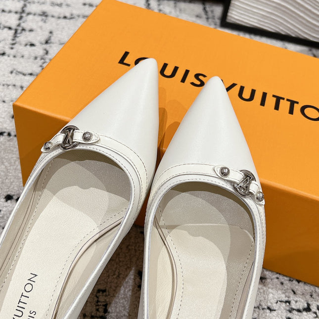 HIGH HEEL 4 CM SLINGBACKS IN WHITE CALFSKIN