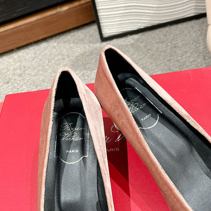 BELLE VIVIER PUMPS IN CANTALOUPE VELVET
