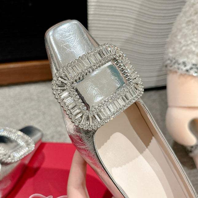 BELLE VIVIER PUMPS IN SILVER METALLIC CALFSKIN