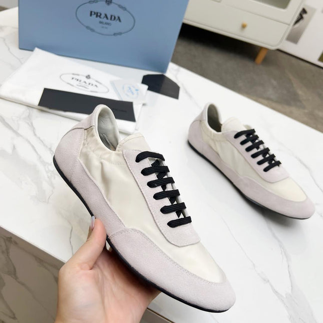 COLLAPSE SNEAKERS IN BEIGE SUEDE AND NYLON