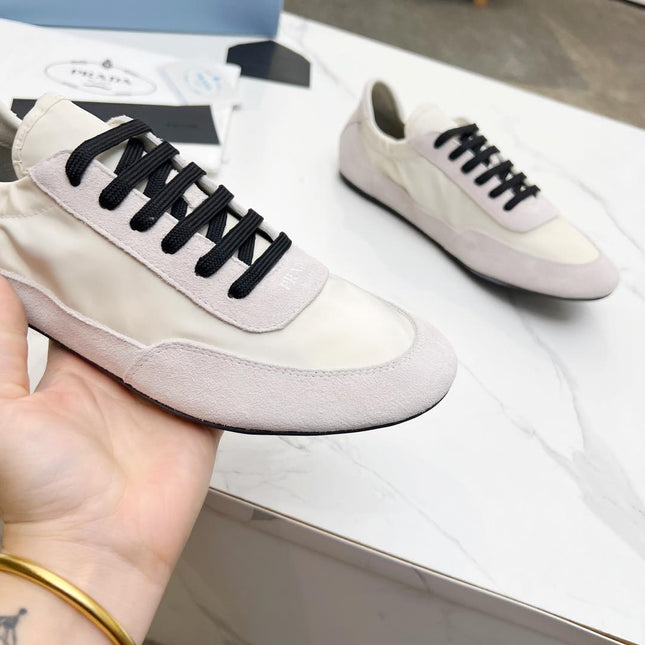 COLLAPSE SNEAKERS IN BEIGE SUEDE AND NYLON