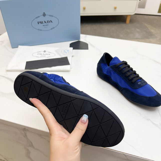 COLLAPSE SNEAKERS IN BLUE SUEDE AND NYLON
