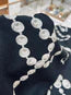 CC SQUARE SCARF 140 CM IN BLACK WHITE CASHMERE AND SILK 264126