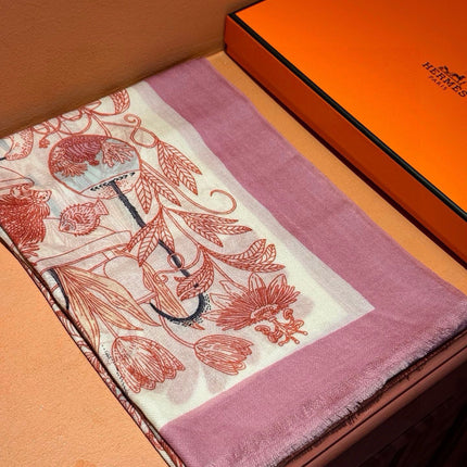 EXOTIC PARADISE CASHMERE SCARF 200 CM CREPE PINK MIX COLORFUL CASHMERE