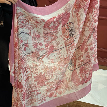 EXOTIC PARADISE CASHMERE SCARF 200 CM CREPE PINK MIX COLORFUL CASHMERE