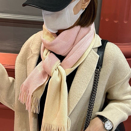 HIGH-END SCARF 180 IN LIGHT PINK MIX BEIGE CASHMERE