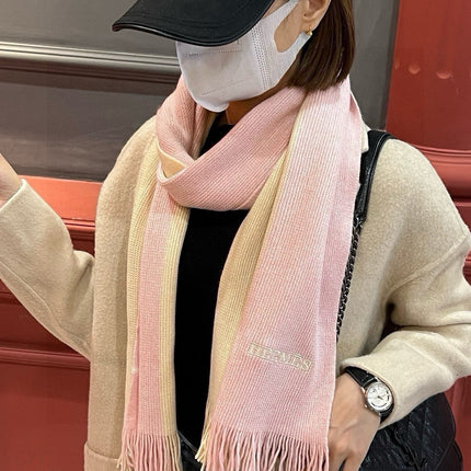 HIGH-END SCARF 180 IN LIGHT PINK MIX BEIGE CASHMERE