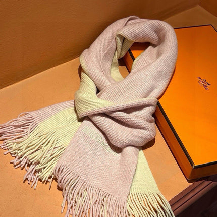 HIGH-END SCARF 180 IN LIGHT PINK MIX BEIGE CASHMERE