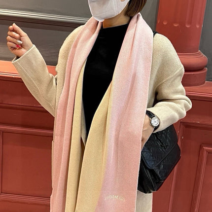 HIGH-END SCARF 180 IN LIGHT PINK MIX BEIGE CASHMERE