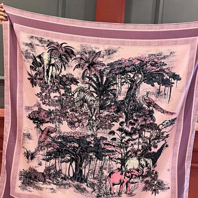 SQUARE SCARF 110 CM IN COLORFUL SILK VELEVET 389724