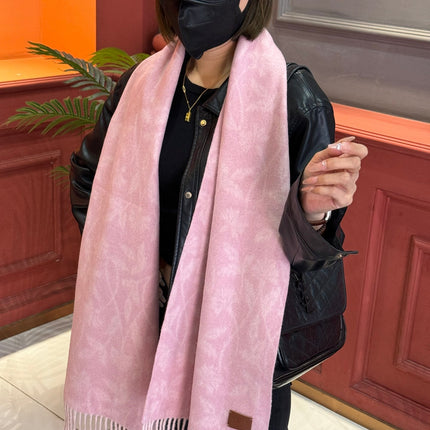 SCARF 180 CM IN BABY PINK MONOGRAM CASHMERE 394643