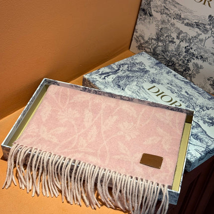 SCARF 180 CM IN BABY PINK MONOGRAM CASHMERE 394643
