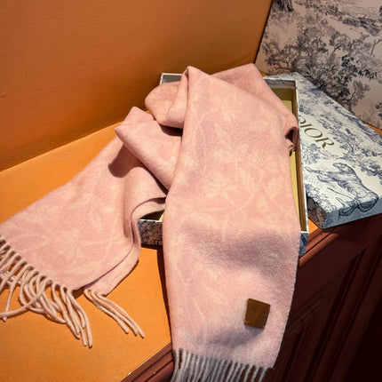 SCARF 180 CM IN BABY PINK MONOGRAM CASHMERE 394643