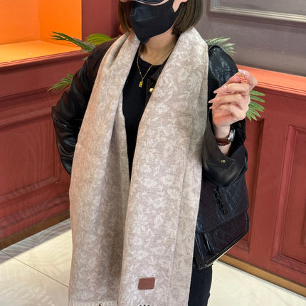 SCARF 180 CM IN ECRU TAN MONOGRAM CASHMERE 394644