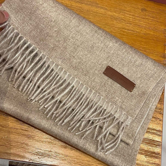 SCARF 180 CM IN TAN BEIGE CASHMERE 396478