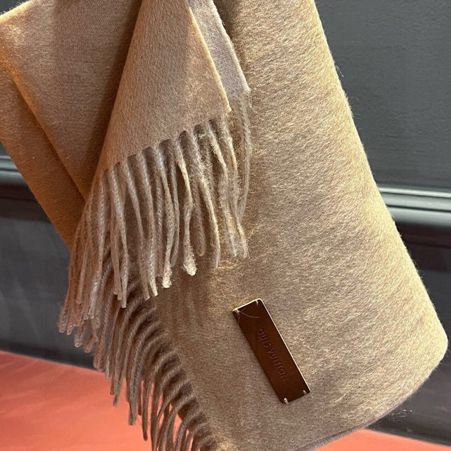 SCARF 180 CM IN MEDIUM BROWN CASHMERE 396482