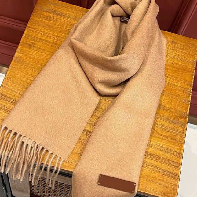 SCARF 180 CM IN MEDIUM BROWN CASHMERE 396482