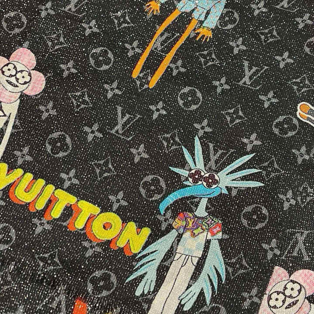 LONG SCARF 200 CM IN BLACK MONOGRAM CASHMERE 396507
