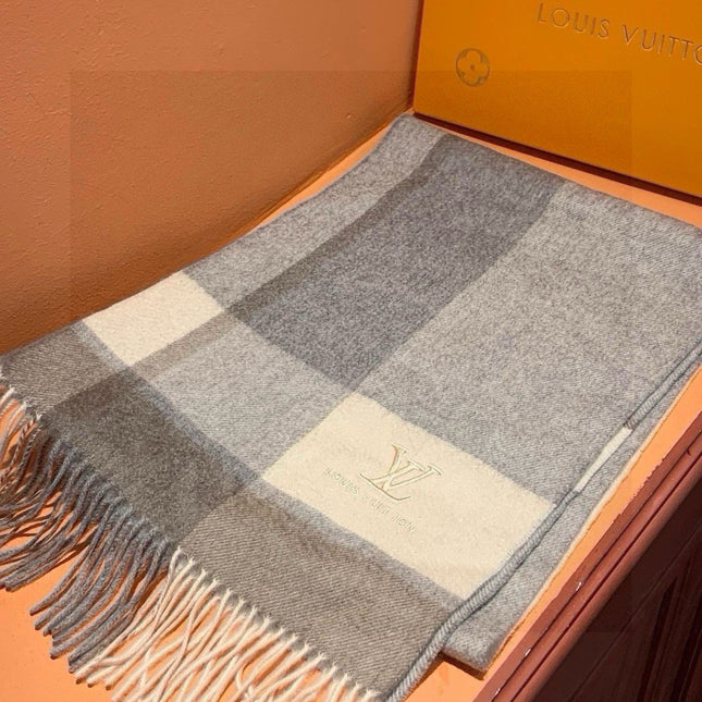 SCARF 180 CM IN DOVE GRAY MIX WHITE CASHMERE 399873