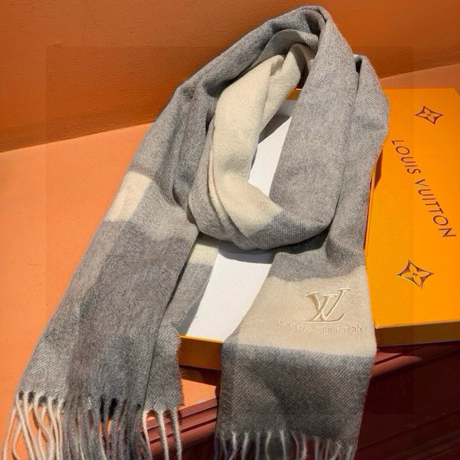 SCARF 180 CM IN DOVE GRAY MIX WHITE CASHMERE 399873