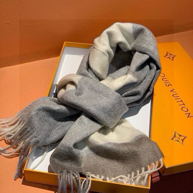 SCARF 180 CM IN DOVE GRAY MIX WHITE CASHMERE 399873