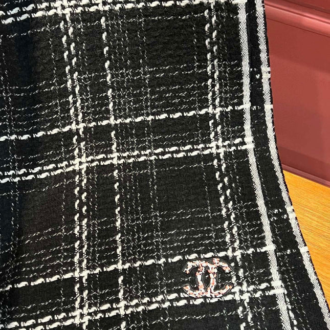 SCARF 200 CM IN BLACK CASHMERE 402147