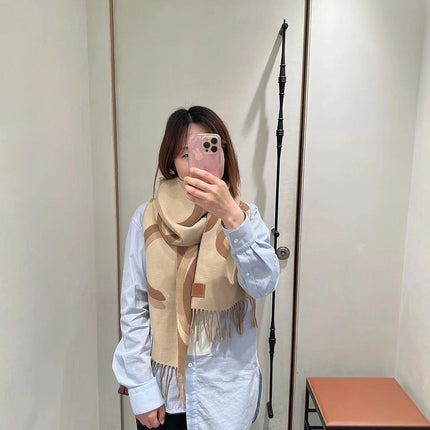 SCARF 190 CM IN CINNAMON BROWN WOOL 408745